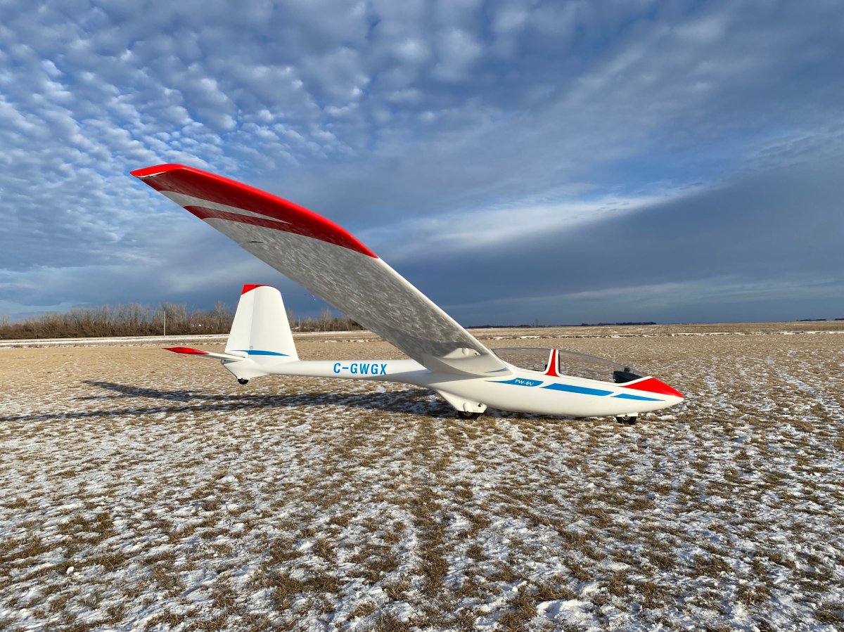 Snow is hard to come by in Manitoba right now, seeing one gliding club flying into 2024.