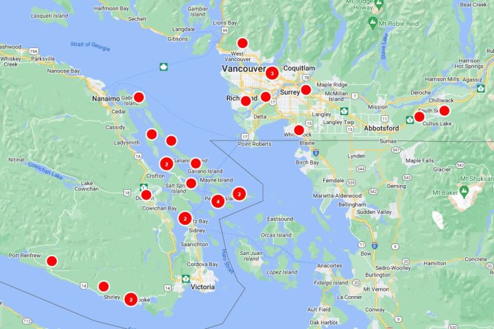 Thousands without power Wednesday morning in B.C.
