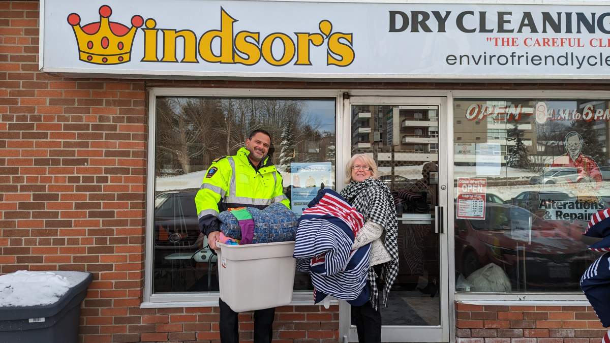 The second "Blankets for People" campaign for the Peterborough area returns Jan. 8-March 15, 2024. Seen here in the 2023 launch was Peterborough County-City Paramedics' Craig Jones and Peterborough County Warden Bonnie Clark.