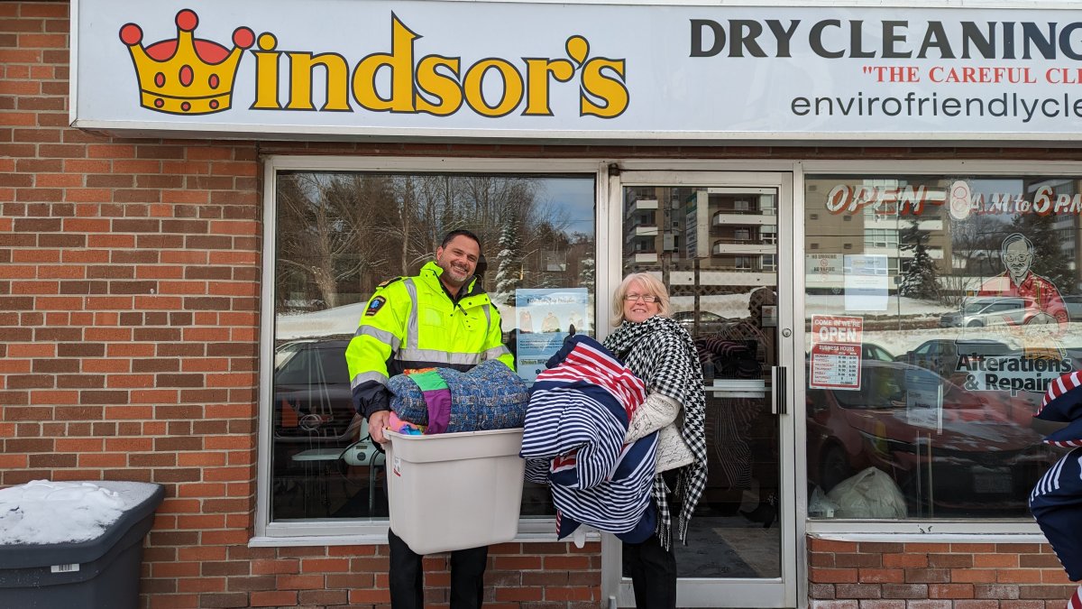 The second "Blankets for People" campaign for the Peterborough area returns Jan. 8-March 15, 2024. Seen here in the 2023 launch was Peterborough County-City Paramedics' Craig Jones and Peterborough County Warden Bonnie Clark.