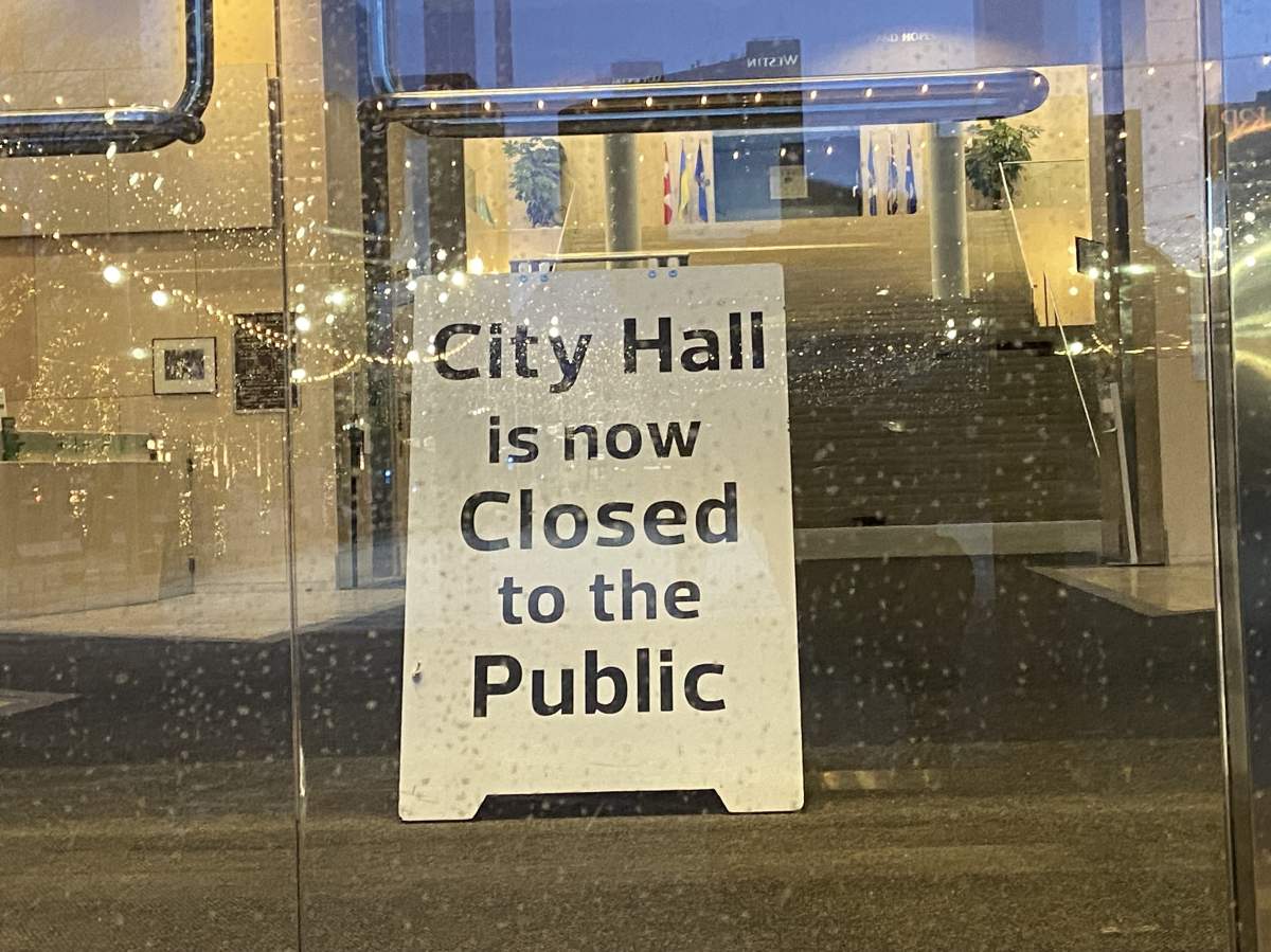 Edmonton City Hall remained closed Wednesday, Jan. 24, 2024, one day after a shooting inside the building.