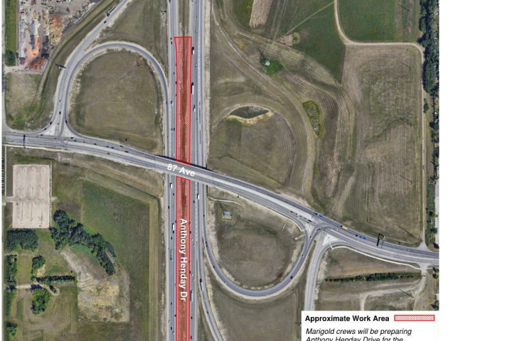 Part of Edmonton’s Anthony Henday Drive to close overnight for LRT construction