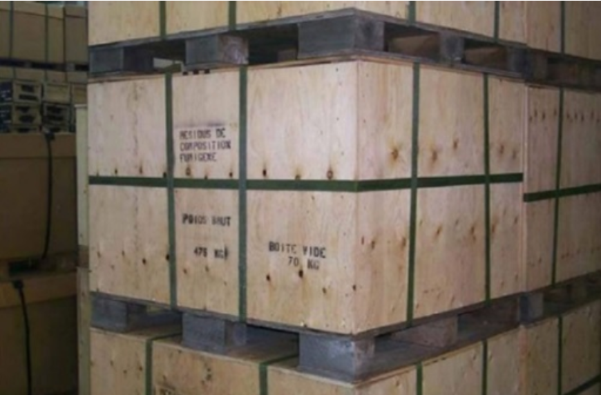 Crate of decommissioned CRV7 rockets.