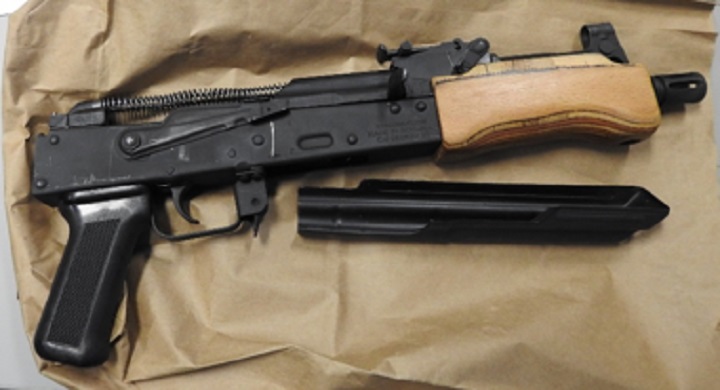 A mini Draco AK-47 was seized after a gunpoint vehicle theft in Brampton, police say.