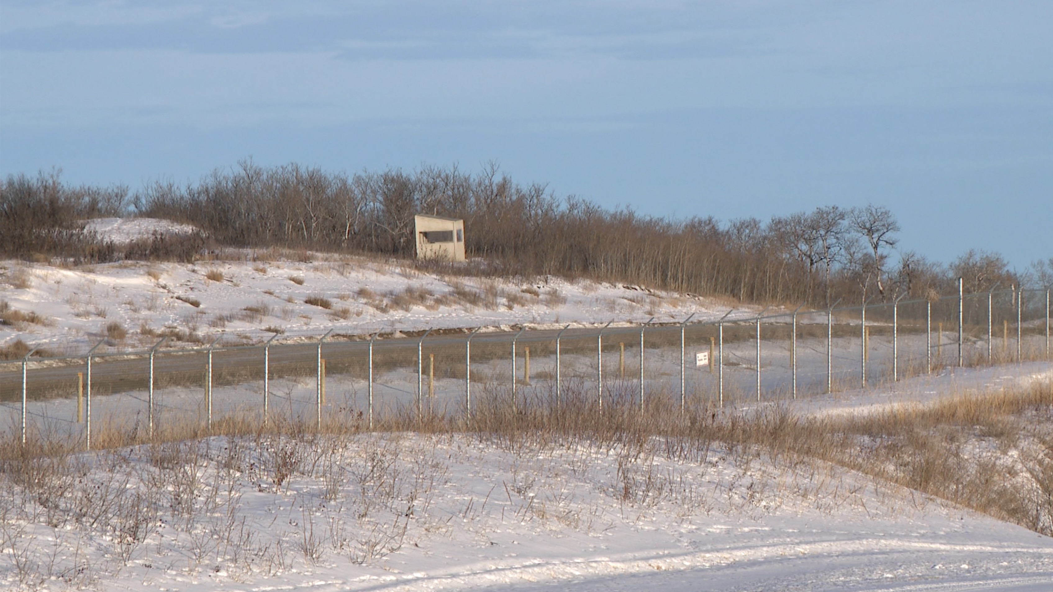 Fence surrounds Canadian Forces base in Dundurn, Sask. where the decommissioned CRV7 rockets are stored.
