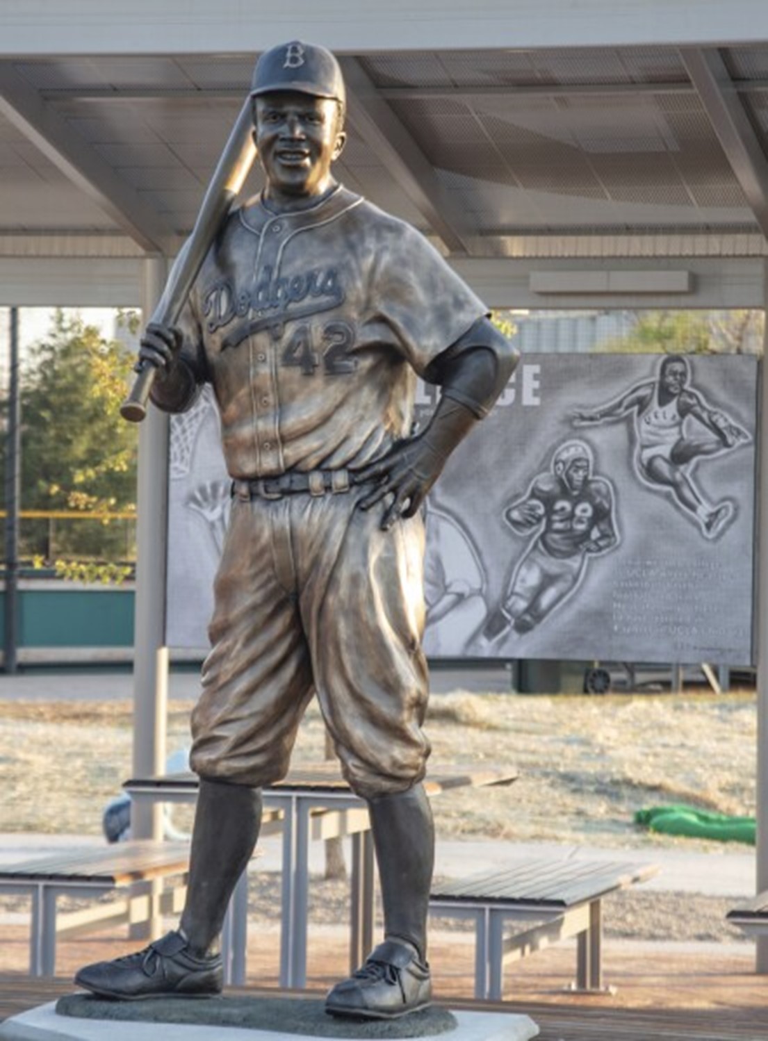 The Jackie Robinson statue.