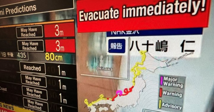 Земетресения в Япония: На крайбрежните жители е казано да се евакуират на фона на предупреждения за цунами