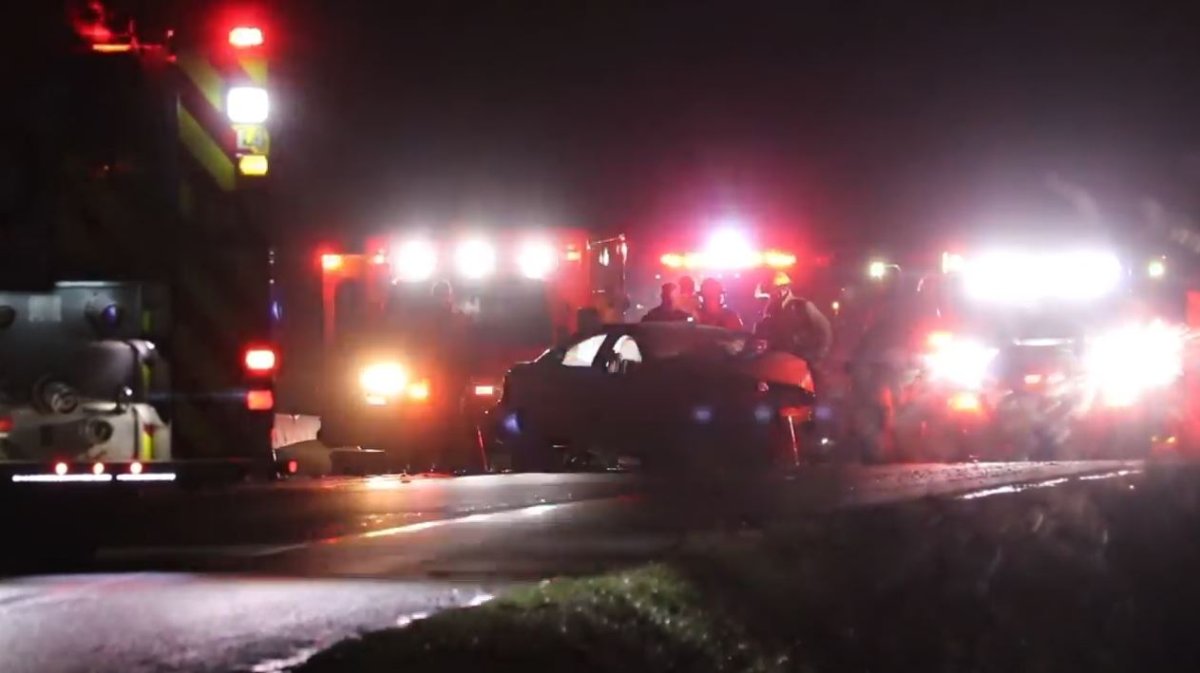 Emergency crews at the scene of a fatal crash in Maple Ridge on Jan. 5, 2024. 