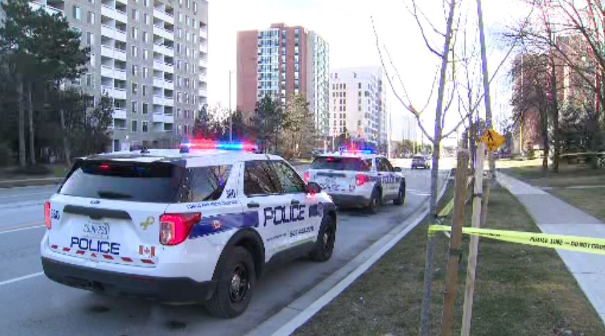 Police on scene after a fatal shooting in Mississauga.