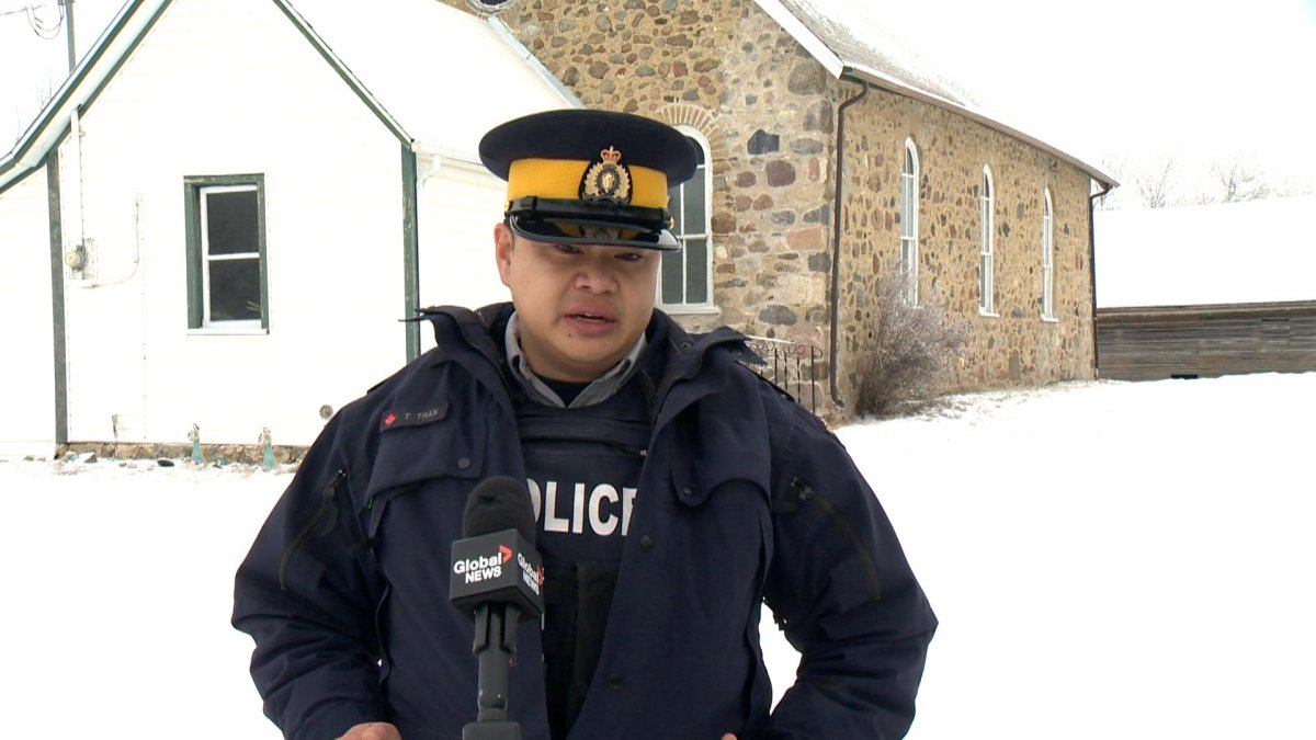 Theanh Tran, constable with Indian Head RCMP, outside the Moffat church.