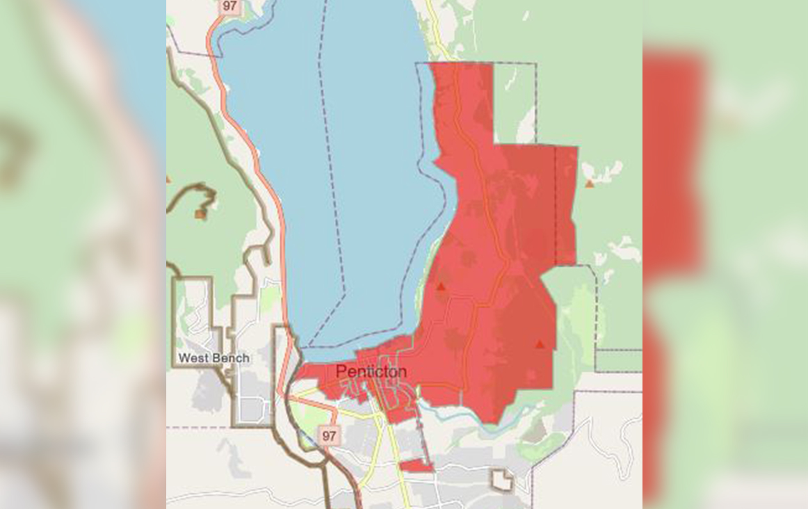 Прекъсване на електрозахранването засяга голяма част от Пентиктън Британска Колумбия