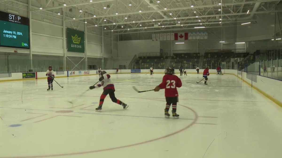 Minor hockey players practice in Red Deer on Jan. 10, 2024.