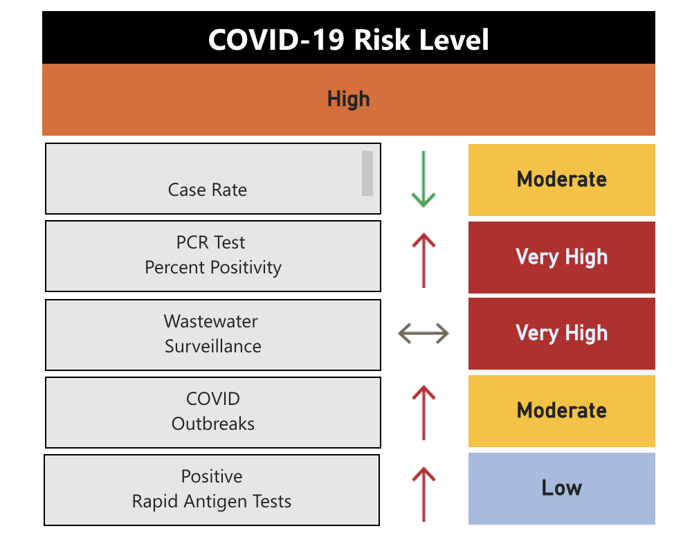 The risk index for COVID-19 as of Jan. 3, 2024.