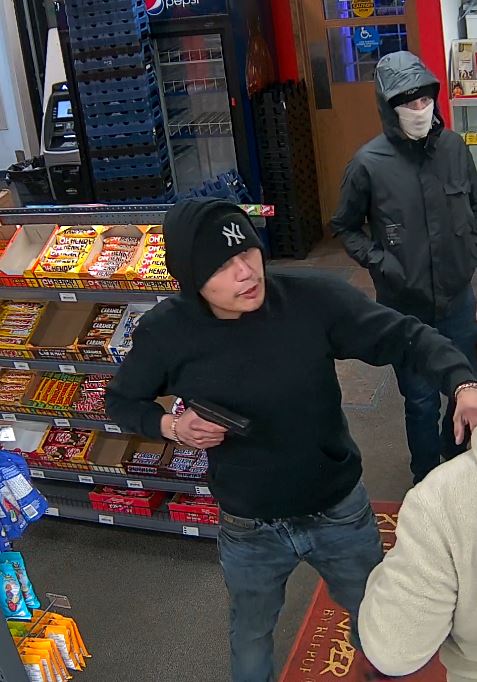 Edmonton police are turning to the public to help locate one of two people involved in an armed robbery on Jan. 5 and identify a second person.