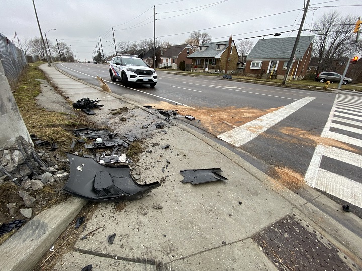 Toronto police say they responded to a single-vehicle collision in the early hours of Saturday after a driver crashed into a pole and fled the scene.