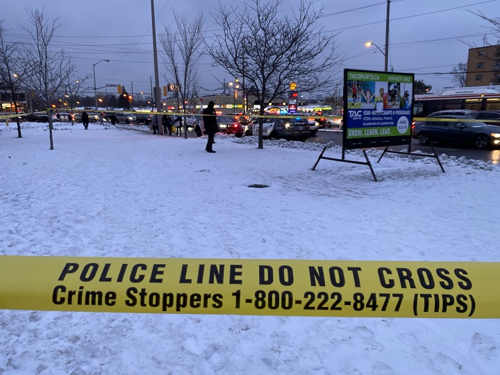 The scene in the area of Bathurst Street and Finch Avenue West.