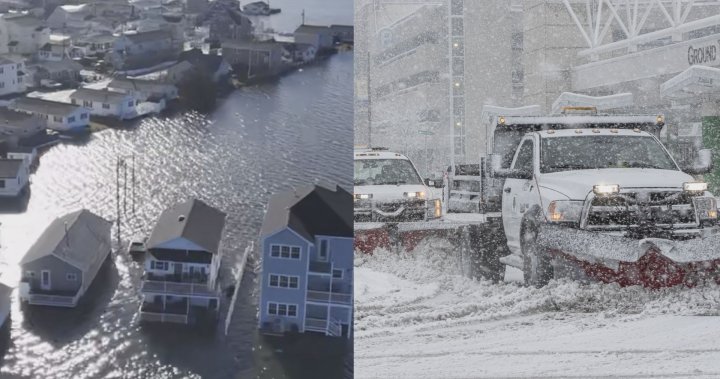 Буря в САЩ погребва Запада в сняг, докато наводнява източното крайбрежие