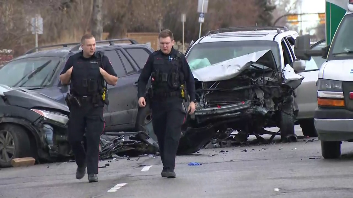 One person is in life-threatening condition after a multi-vehicle collision in southeast Calgary on Monday morning.