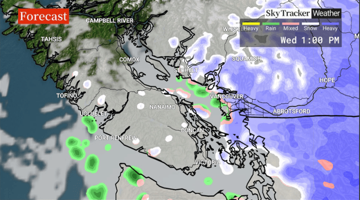Snowfall warnings remain in effect for southern B.C., freezing rain ...