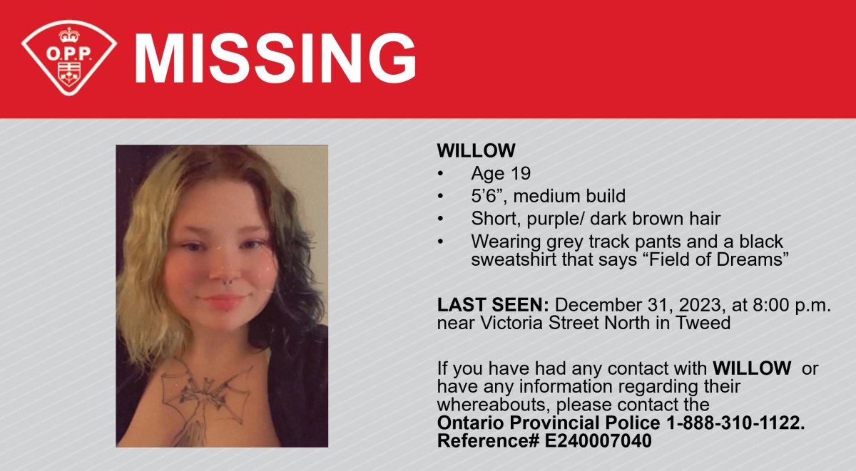 Central Hastings OPP seek 19-year-old missing since Dec. 31 - Kingston ...