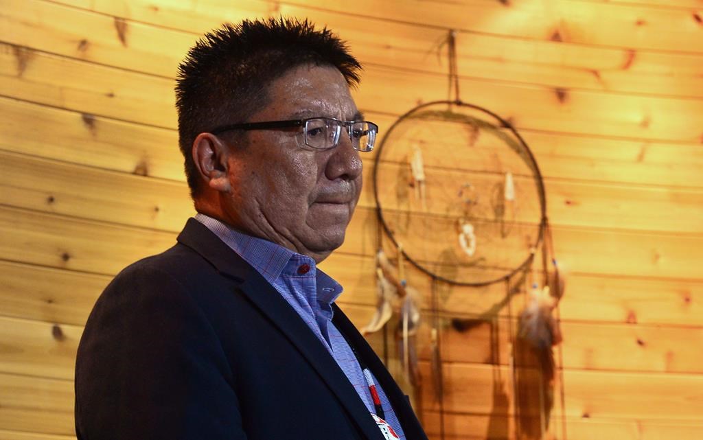 Nishnawbe Aski Nation (NAN) Grand Chief Alvin Fiddler attends a press conference in Ottawa on Monday, July 24, 2017. An organization representing 49 First Nations says it is mourning after two people died in a house fire in a remote northern Ontario Cree community. THE CANADIAN PRESS/Sean Kilpatrick.