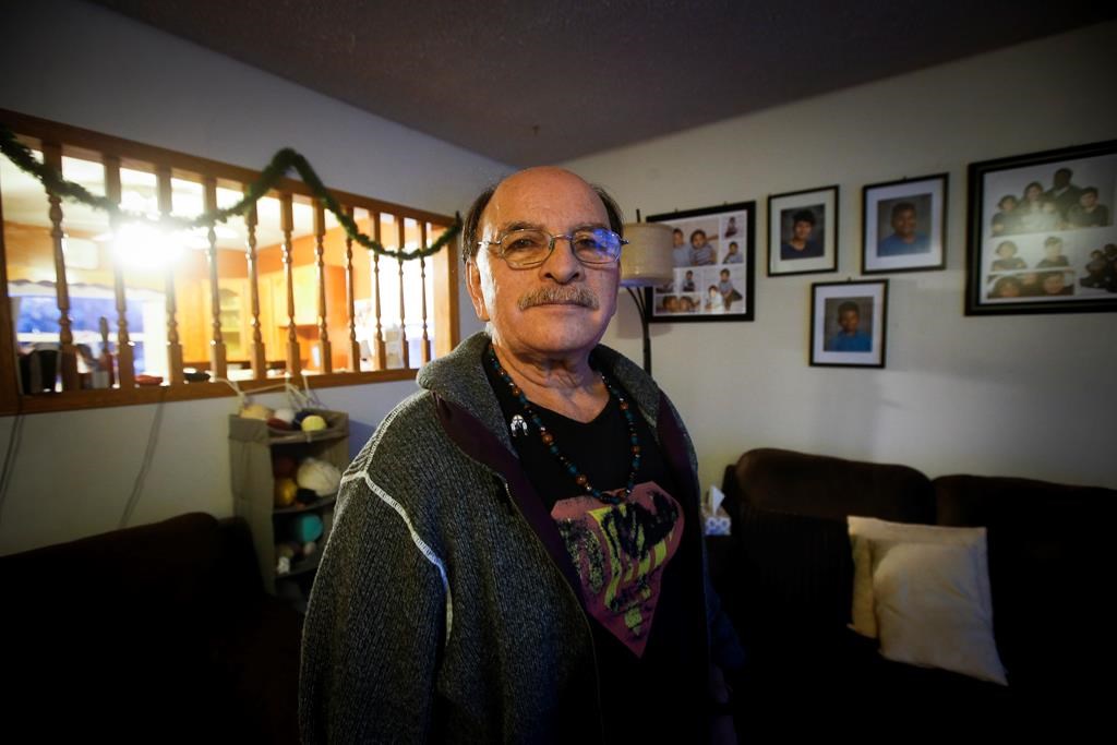 Edward Ambrose is photographed at his home in Winnipeg on Monday, Feb. 13, 2023. Ambrose, who was switched at birth more than 60 years ago, has received his Métis citizenship.