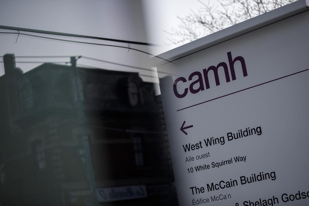 The Centre for Addiction and Mental Health (CAMH) Queen Street campus is seen in Toronto, Sunday, March 14, 2021. Ontario is investing $1.6 billion for two new buildings at a mental health hospital in Toronto. 