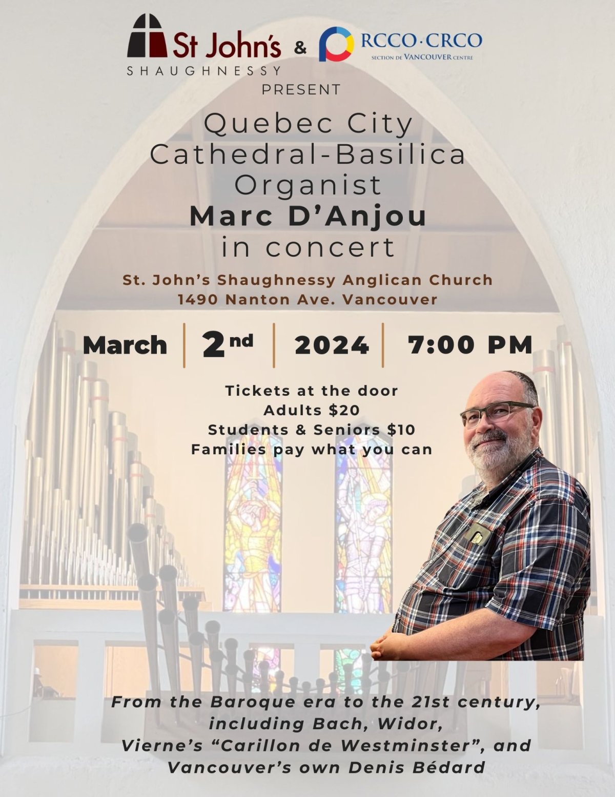 Quebec City Cathedral-Basilica Organist Marc D’Anjou in Concert - image