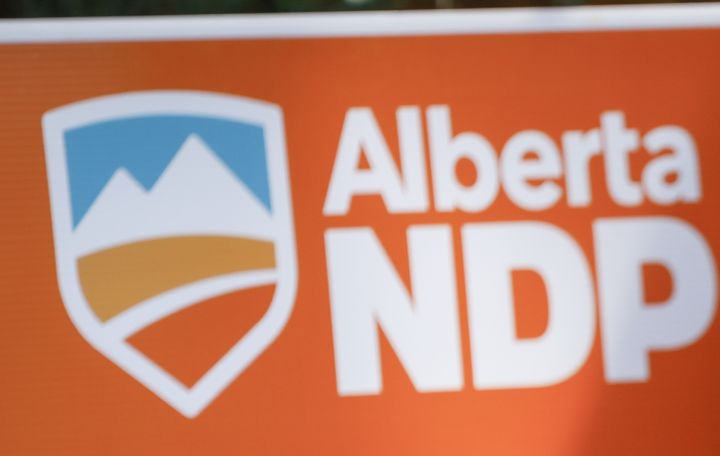 A 2023 file photo of an Alberta NDP campaign sign.