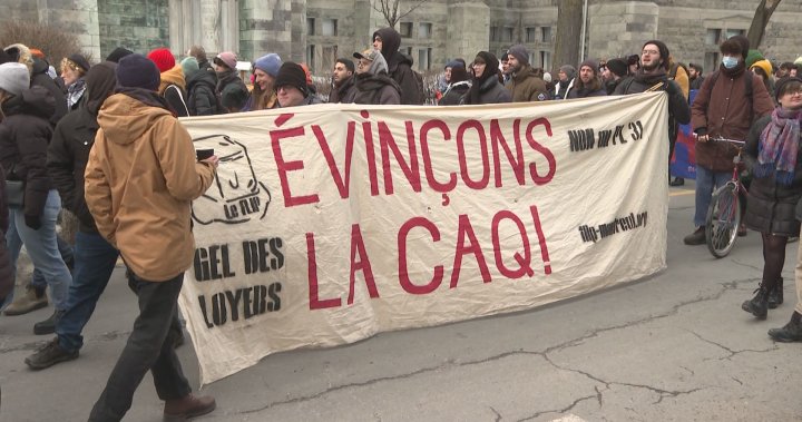 Жители на Монреал протестират срещу законопроект 31, противоречивия законопроект за жилищното строителство на Квебек