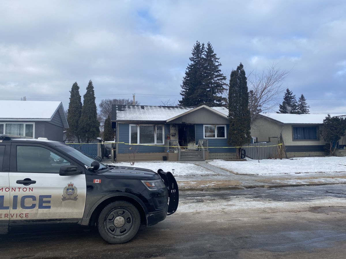 The aftermath of a house fire in Edmonton's Beacon Heights community. Edmonton firefighters were called to a home in the area of 121st Avenue and 37th Street just before 2:30 a.m. on Feb. 13, 2024.