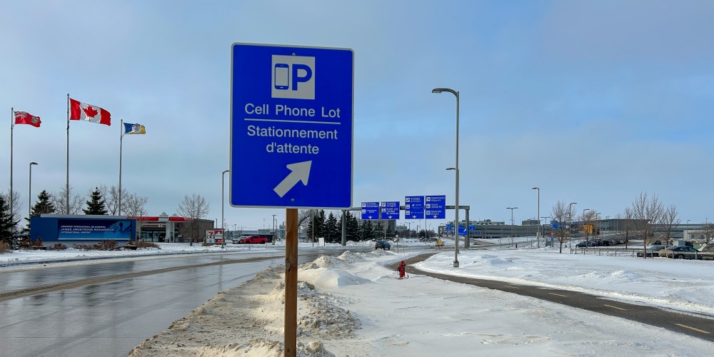 The new cellphone lot at the Winnipeg Richardson International Airport.