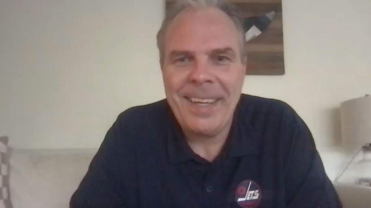 Jets GM Kevin Cheveldayoff during Zoom Call to discuss Sean Monahan trade