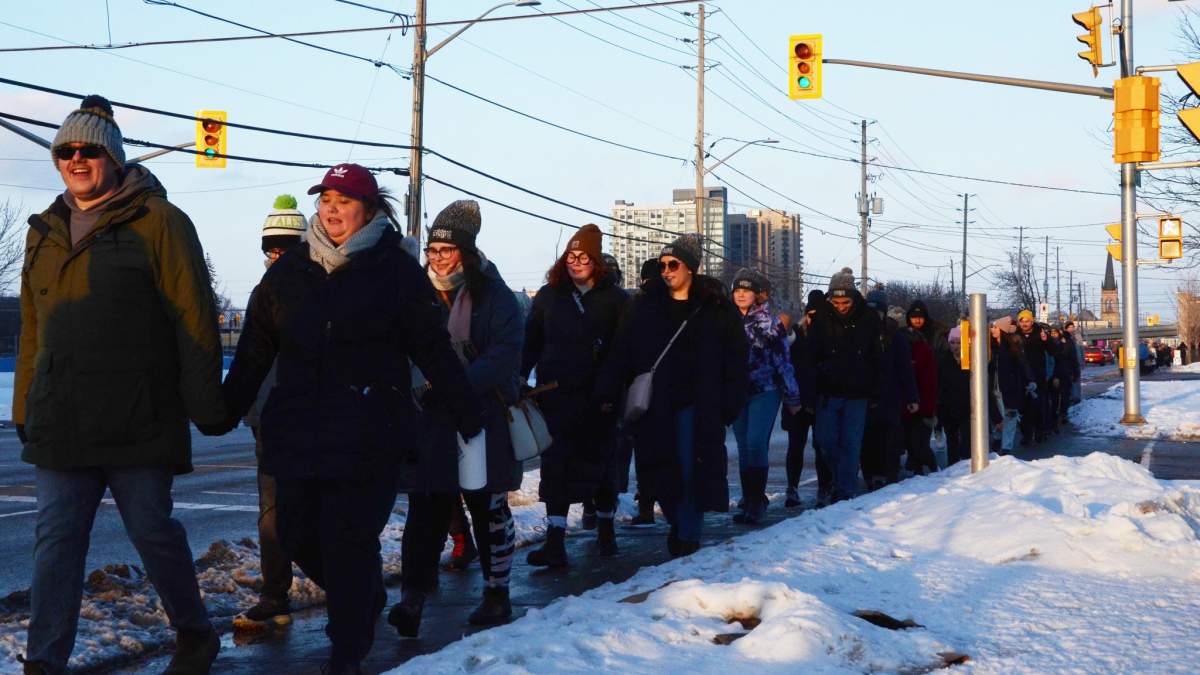 Londoners taking part in the 2023 Coldest Night of the Year walk (Feb. 25, 2023). 