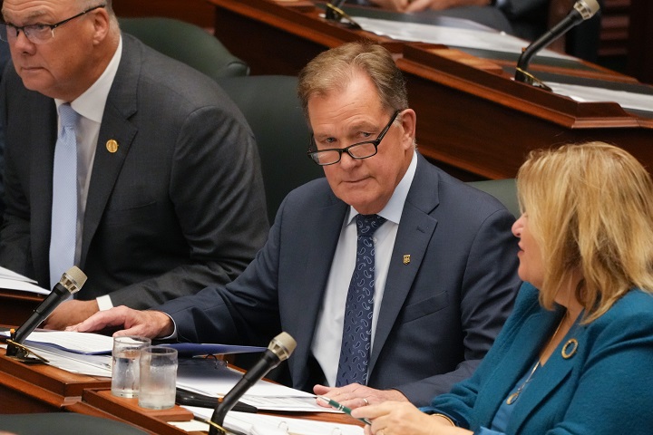 George Pirie, Ontario's Minster for Mines,  attends Question Period at the Queens Park Legislature in Toronto,  on Wednesday October 25, 2023. 