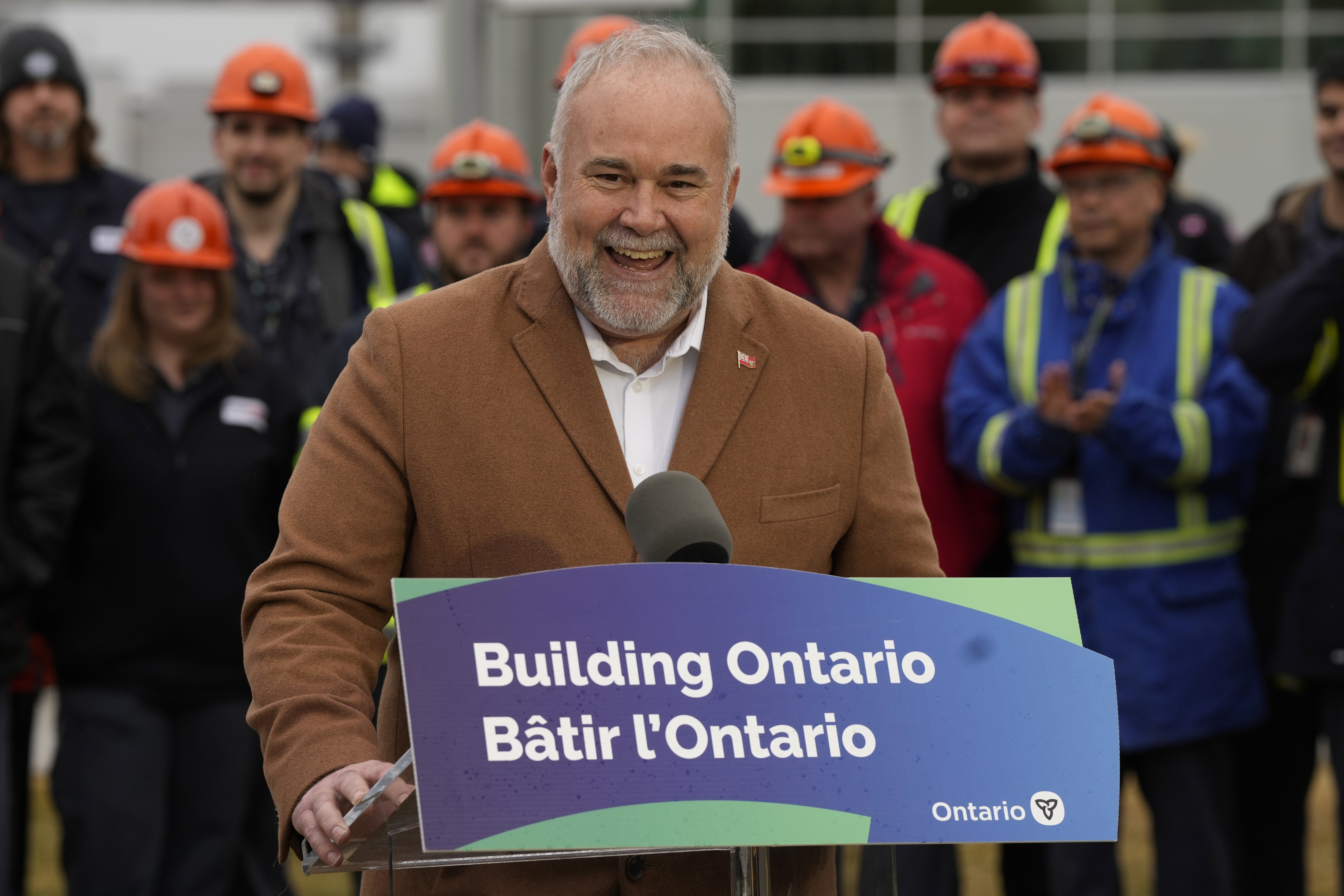 Ontario Energy Minister Todd Smith addresses a news conference at the Pickering Nuclear Generating Station in Pickering, Ont. on Tuesday, Jan.30, 2024. THE CANADIAN PRESS/Frank Gunn
