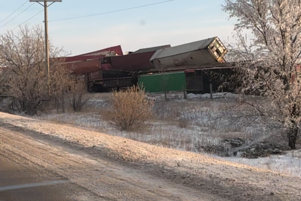 A highway near Brooks is closed due to a train derailment, 511 Alberta reports.