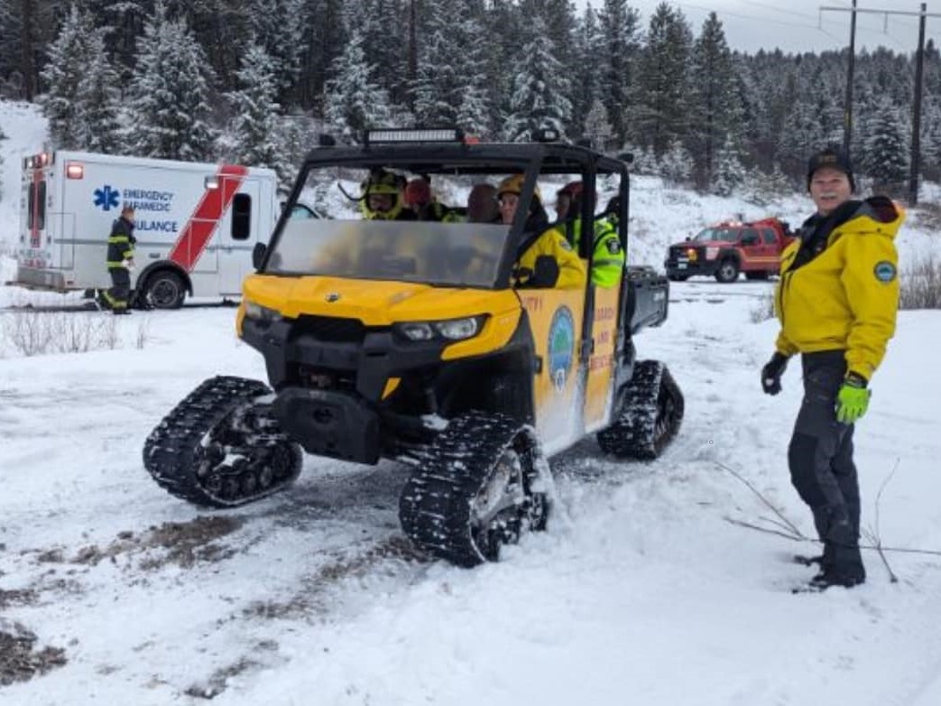 Members of Central Okanagan Search and Rescue at a rescue scene.