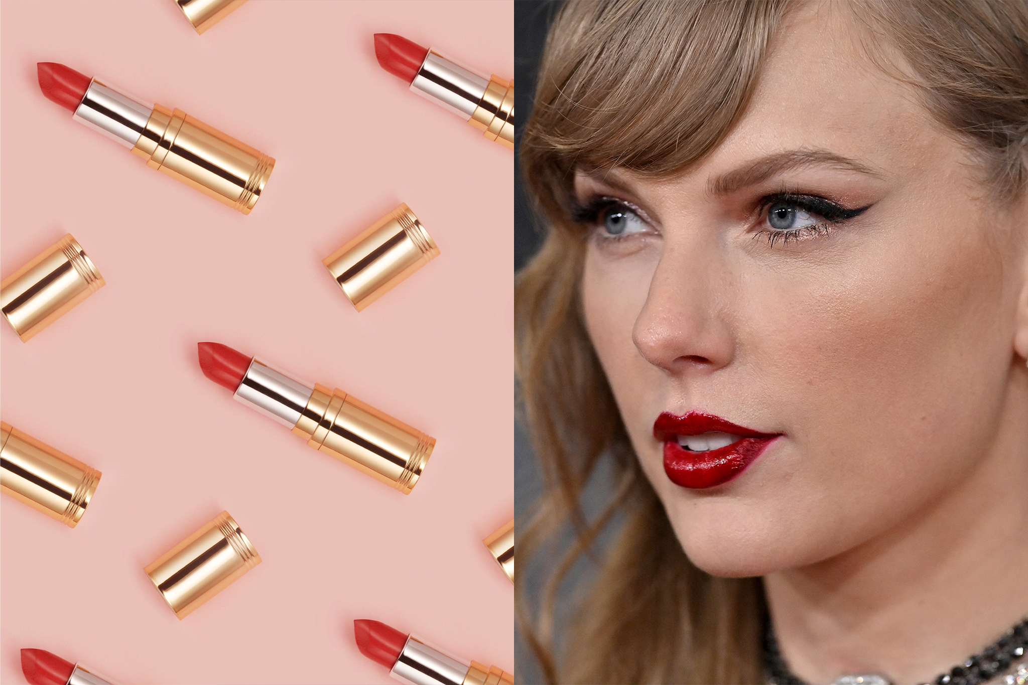 Taylor Swift red lipstick Super Bowl