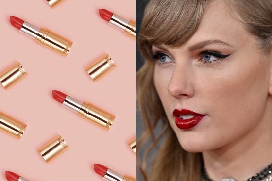Taylor Swift red lipstick Super Bowl