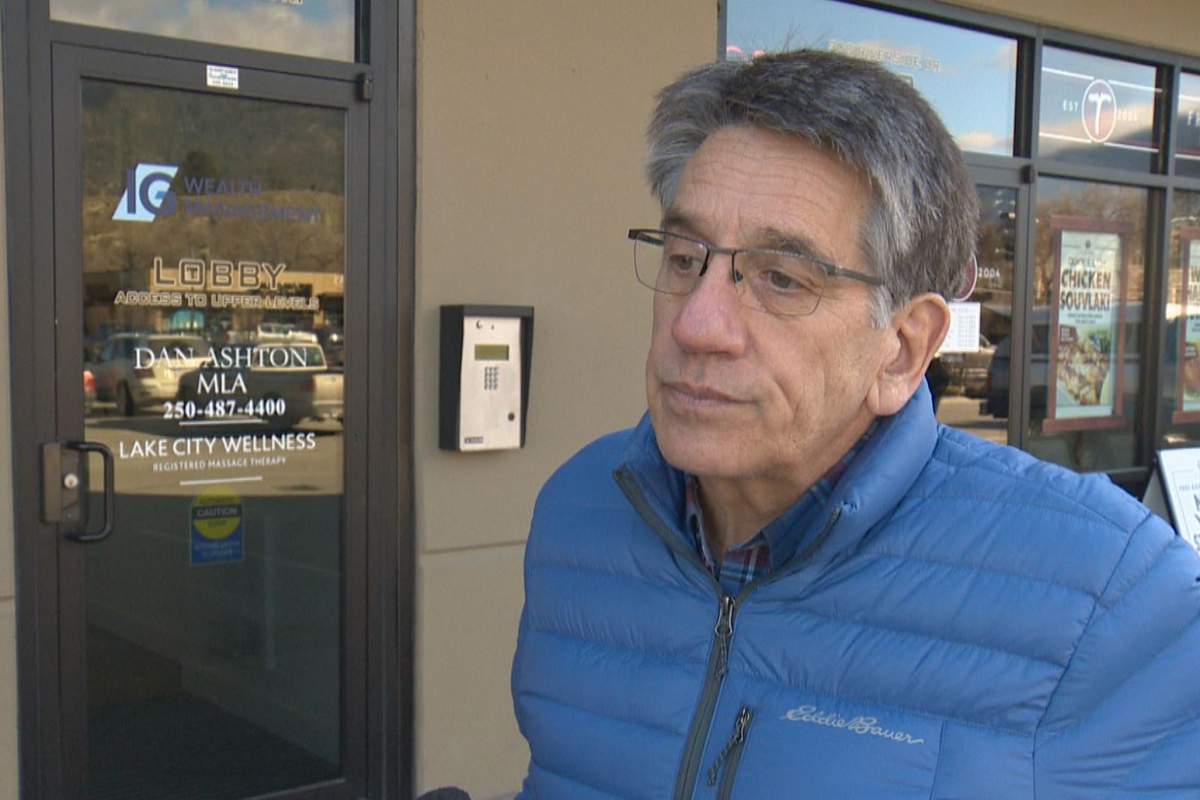 Penticton MLA Dan Ashton outside his office.