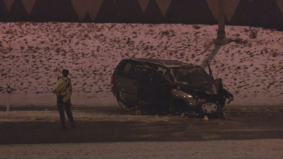 Calgary police say a man was taken to hospital in critical condition early Tuesday morning when the vehicle he was driving crashed at Deerfoot Trail and Stoney Trail.