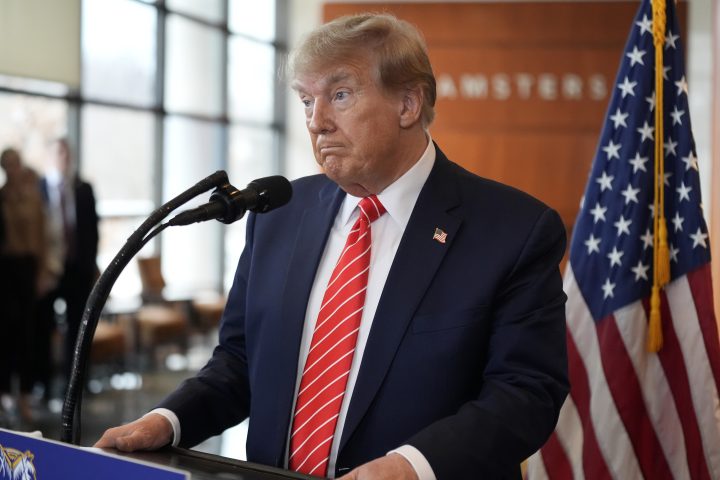 Republican presidential candidate former President Donald Trump speaks in Washington