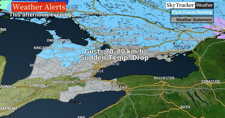 „Внезапно понижаване на температурата“ ще удари Торонто, докато арктическият фронт се придвижва