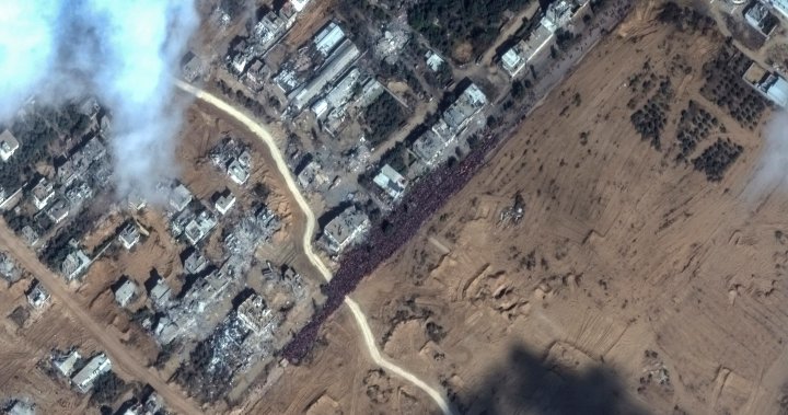 Сателитни изображения анализирани от Сателитния център на Обединените нации показват
