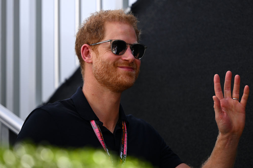 Prince Harry, Duke of Sussex walks in the Paddock prior to the F1 Grand Prix of United States at Circuit of The Americas on October 22, 2023 in Austin, Texas.