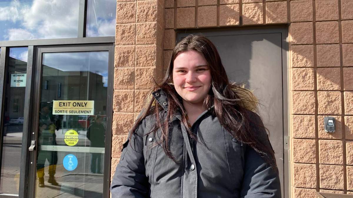 Childbirth educator Maighen Stanley outside a Brantford, Ont. courthouse on Feb. 14, 2024. Stanley says she was “disheartened” by an Ontario court decision that gave a woman who faked pregnancies just a couple years of house arrest.