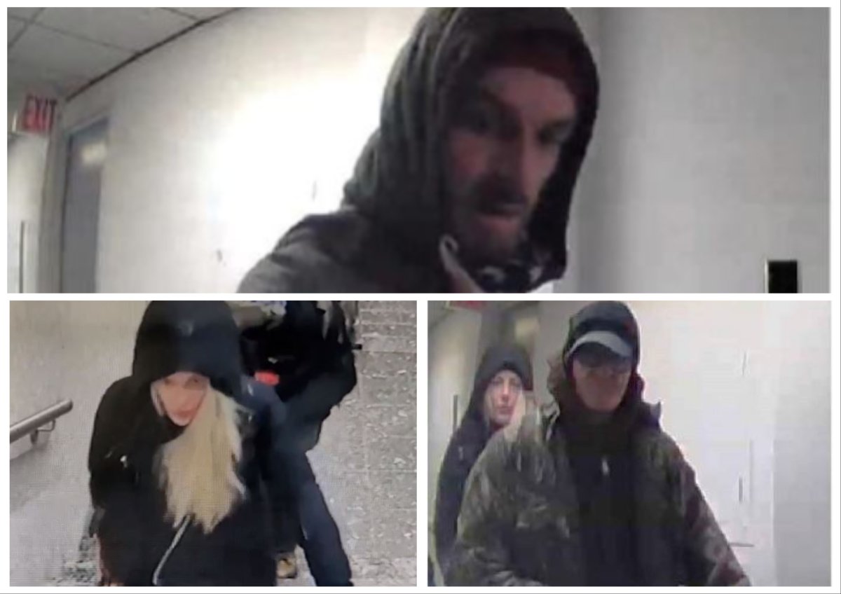 Kingston police are looking for three suspects in connection to a break in at a Princess Street office building last month.