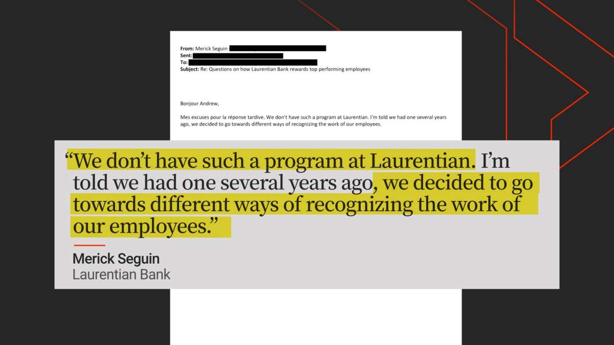 In an emailed statement, Laurentian Bank indicated that it stopped offering cruises as rewards several years ago.