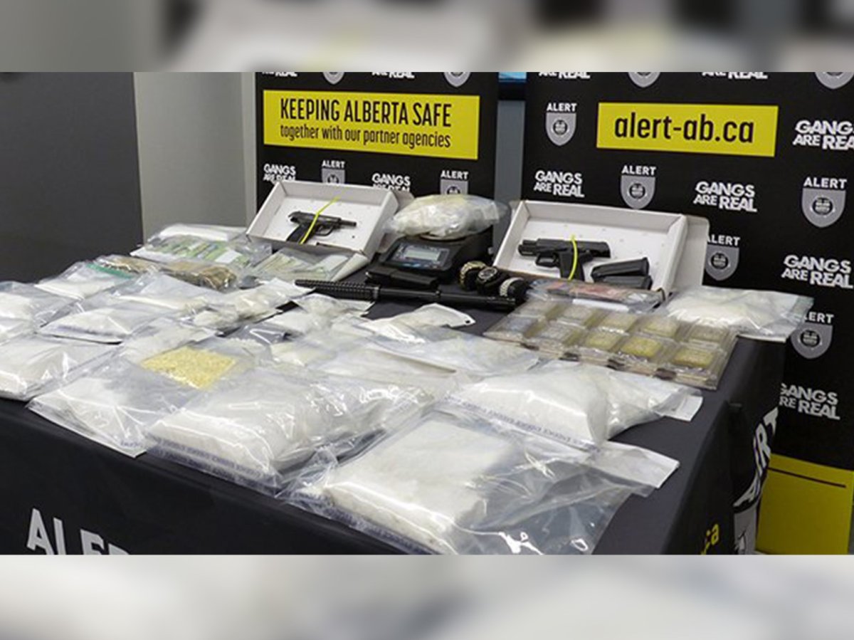 A photo from the drugs that police in Lloydminster, Alta., seized in June 2023.